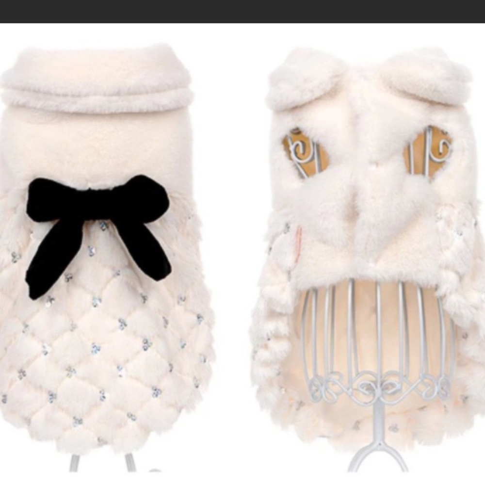 Plush fur sequin pet coat !